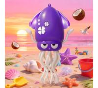 SWTOIPIG Juguete interactivo de pulpo, pulpo bailarín con iluminación LED, música, evasión inteligente de obstáculos y caña de pescar, juguete para bebé en posición boca abajo, juguete musical para