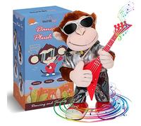 SWTOIPIG Peluche Juguete Mono Electrónico para Niños,Mono Interactivo Que Canta,Baila y Mueve la Guitarra,Regalo de Cumpleaños de Navidad para Niños Pequeños