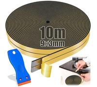 SWTYExt 10m de cinta selladora para fregadero de 9mm x 3mm, cinta adhesiva para campo de vitrocerámica con pequeño raspador, cinta adhesiva para placa de cocina, cinta adhesiva autoadhesiva de esponja