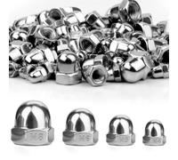 SWTYExt 115 Piezas Tuercas Bellota Acero Inoxidable M4 M5 M6 M8 Tuerca Sombrerete DIN 1587 A2 V2A Tuercas Sombrerete Hexagonales para Automóviles Motos Madera