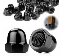 SWTYExt 12 Piezas Tuercas Bellota M8 Negro, Acero Inoxidable A2 V2A