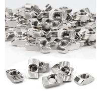 SWTYExt 120 Piezas Tuercas en T M4 Cabeza Martillo, Ranura de 6 mm, Rosca M4, Series 2020, Tuercas en T para Ranuras en T Cabeza de Martillo Acero al Carbono para Perfiles Aluminio(EU20 M4 × 10 × 6)