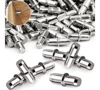SWTYExt 150 Piezas Soporte de Estante 5 mm Soportes para Baldas de Armario con Anillo Metal Soporte de Baldas Clavijas de Soporte de Estante Estantes de Acero Macizo