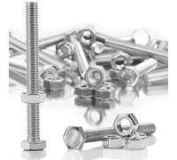 SWTYExt 20 Set Tornillos Acero Inoxidable M6 x 60 mm Pernos y Tuerca Hexagonal DIN 933/ISO 4017 Tornillería Inox A2 V2A Tornillos con Tuerca Rosca Completa Juegos de Tornillos Hexagonales