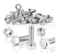 SWTYExt 20 Set Tornillos Acero Inoxidable M8 x 30 mm Pernos y Tuerca Hexagonal DIN 933/ISO 4017 Tornillería Inox A2 V2A Tornillos con Tuerca Rosca Completa Juegos de Tornillos Hexagonales