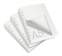 SWTYExt 3 Paquetes 180 Hojas A5 6 Agujeros Recambio para Agenda Filofax 6 Anillas Papel Recargable Archivador Carpeta (Marfil)