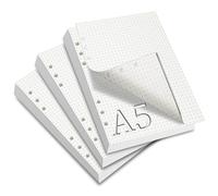 SWTYExt 3 Paquetes 180 Hojas A5 6 Agujeros Recambio para Agenda Filofax 6 Anillas Papel Recargable Archivador Carpeta (Marfil)