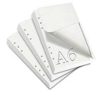 SWTYExt 3 Paquetes 180 Hojas A6 6 Agujeros Recambio Agenda A6 6 Anillas Filofax A6 Agenda Recargable A6 Papel A6 para Agenda Filofax A6 Archivador A6 Carpeta A6 (Marfil)