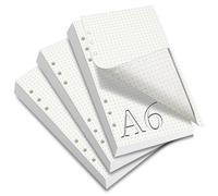 SWTYExt 3 Paquetes 180 Hojas A6 6 Agujeros Recambio para Agenda Filofax 6 Anillas Papel Archivador Carpeta (Marfil)