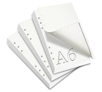 SWTYExt 3 Paquetes 180 Hojas Filofax A6 6 Agujeros Recambio Papel para Agenda Recargable Archivador Carpeta (Marfil)