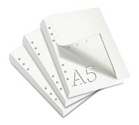 SWTYExt 3 Paquetes de Hojas A5 para Filofax - 180 Hojas con 6 Agujeros para Agenda y Archivador Recargable, Carpeta en Color Marfil