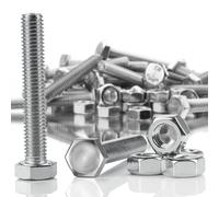 SWTYExt 30 juegos de tornillos hexagonales M5 x 50 mm, pernos y tuerca hexagonal, juego de tornillos DIN 933/ISO 4017, tornillos de acero inoxidable A2 V2A, tornillos hexagonales exteriores