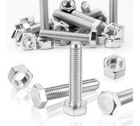 SWTYExt 30 Set Tornillos Acero Inoxidable M6 x 40 mm Pernos y Tuerca Hexagonal DIN 933/ISO 4017 Tornillería Inox A2 V2A Tornillos con Tuerca Rosca Completa Juegos de Tornillos Hexagonales