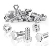 SWTYExt 50 Set Tornillos Acero Inoxidable M6 x 10 mm Pernos y Tuerca Hexagonal DIN 933/ISO 4017 Tornillería Inox A2 V2A Tornillos con Tuerca Rosca Completa Juegos de Tornillos Hexagonales