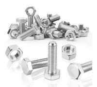 SWTYExt 50 Set Tornillos Acero Inoxidable M6 x 16 mm Pernos y Tuerca Hexagonal DIN 933/ISO 4017 Tornillería Inox A2 V2A Tornillos con Tuerca Rosca Completa Juegos de Tornillos Hexagonales