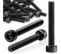 SWTYExt 60 tornillos hexagonales hexagonales, M3 x 35 mm, acero al carbono, tornillos cilíndricos con hexágono interior, rosca completa, tornillos hexagonales, color negro para elementos de fijación