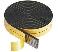 SWTYExt 6m Burlete Ventana 20mmx10mm Burletes para Ventanas 2 Rollos Tira de Sellado para Puertas Negra Burlete Adhesivo Cinta Selladora Espuma para Ventanas Puertas Placas de Cocción