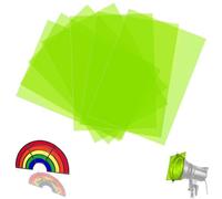 SWTYExt 7 láminas resistentes al calor para lámparas, color verde neón, 29,7 x 21 cm, láminas de gel, filtro de color, A4, corrección de color transparente para lámpara de fotografía, faros, estudios,