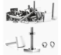 SWTYExt 8 Piezas T-Slot Adaptador M6x35mm Tuercas en T M6 Acero Inoxidable con Tuercas Arandelas Compatible para Fijación Portaequipajes Riel Soporte de Pared Portabicicletas