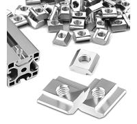 SWTYExt 80 Piezas Deslizante Tuerca M5 Tuercas Deslizantes Serie 20 Tuerca en T European Standard Carbono Tuerca de Ranura para Accesorios de Perfil de Aluminio Perfiles de Extrusión de Estándar