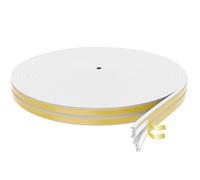 SWTYExt 9mm x 4mm Burletes para Ventanas Autoadhesivos 12m Blanco | Perfil E de Goma, Junta Aislante Térmico, para Puertas y Ventanas, Sellado para Grietas y Huecos