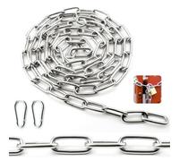SWTYExt Catena 2M 4 mm Cadenas Cadena de Acero Inoxidable Cadena Acero Inoxidable de Eslabón Corto Piezas Cadena Candado para Mascotas Antirrobo Cubos de Basura Tender la Ropa