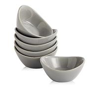 Swuut Juego de 6 cuencos de cerámica de 0.05 onzas, platos de salsa de soja, mini cuencos para charcutería, sushi, salsa de tomate, barbacoa y suministros de fiesta (gris)