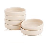 Swuut Juego de 6 platos de cerámica para salsa de soja, cuencos de inmersión de 9 cm, cuencos pequeños para condimentos, sushi, ketchup, barbacoa (nude)