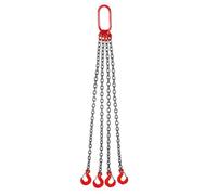 SWVYDC Montacargas eléctrico Eslinga de Cadena 4T, Cuatro Patas de 1M / 2M X 8MM con Gancho de Acero con Recubrimiento en Polvo, Resistencia a Altas temperaturas de Grado 80 Cabrestante Eléctrico(1m)