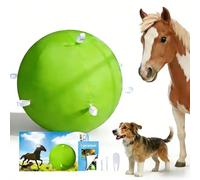 SWYIVY Pelota de pastoreo de 25 pulgadas con correas y cubierta resistente, bola de juguete verde para perros para razas grandes, pastor alemán, pitbull, juguetes de caballo, pelota de juego gigante