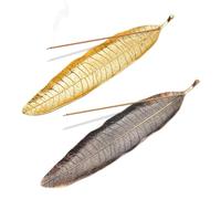 SWYSGS Quemador de Incienso, Soporte de Incienso en Forma de Hoja, 28 cm, Zinc Dorado/Colore Bronce