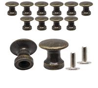 SWZHAI 12 mini pomos para joyero, pomos de cajón pequeños, pomos de bronce para gabinete, pequeños pomos de tocador (bronce)