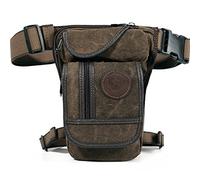 SXCXYG Bolsa Pierna Moto Bolso de la Pierna de la Lona de los Hombres Motocicleta Mensajero Mensajero Bolsas de Hombro Cinturón Hip Bum Cintura Fanny Pack (Color : Brown)