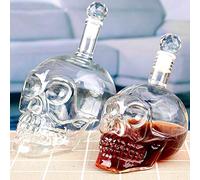SXCYU Halloween Crystal Skull Head Botella Whisky Vodka Wine Decanter Botella Whisky Glass Beer Glass Spirits Cup Water Glass Bar, 125ml
