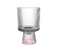 SXDHOCDZ Vaso Alto con Base de montaña única: Ideal para cócteles, jugos, Whisky y Bares en casa.(Pink Stripe,300ml)