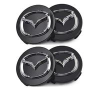SXDZHK Coche Tapa Buje para Mazda 2 2014-2022, Tapa Central llanta Tapacubos Tapa Central de Rueda Tapas Centrales Cubos Impermeable AntióXido Reemplazo Accesorios 4PCS,56MM-Black