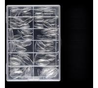 Sxett 120/140 piezas de uñas de ataúd de almendra con diseño de diamantes 3D, manicura acrílica, uñas a presión para arte de uñas