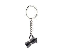 Sxett Elegante llavero con temática de café en miniatura, llavero de herramienta de café auténtico, accesorios de café para los amantes de la moda, tela/plumas