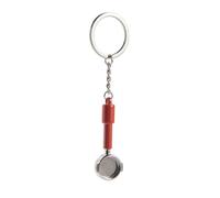 Sxett Elegante llavero con temática de café en miniatura, llavero de herramienta de café auténtico, accesorios de café para los amantes de la moda, tela/plumas