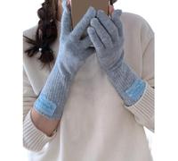Sxett Guantes de punto para mujer, decoración para varias ocasiones, invierno, cálidos, accesorios de moda, ropa casual, azul, Talla única