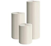 SXEVZOO 3PCS Soporte Pedestal Cilíndrico Altura 40/60/80cm Plegable Papel Columna De Pie con Disco Acrílico para Bodas Fiesta Eventos Cumpleaños(Cream White,Diameter 40cm)
