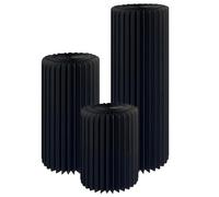 SXEVZOO 3PCS Soporte Pedestal Cilíndrico Altura 40/60/80cm Plegable Papel Columna De Pie con Disco Acrílico para Bodas Fiesta Eventos Cumpleaños(Black,Diameter 30cm)