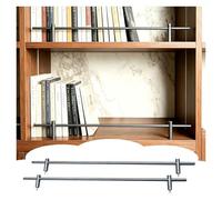 SXEVZOO Juego de 2 barandillas anticaída para librerías, Barra Decorativa de Aluminio de 102/86/71/46/33/25 cm para cocinas y armarios(Grey,18"(46cm))