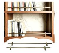 SXEVZOO Juego de 2 barandillas anticaída para librerías, Barra Decorativa de Aluminio de 102/86/71/46/33/25 cm para cocinas y armarios(Bronze,18"(46cm))