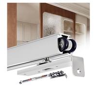 SXEVZOO Kit de Rieles para Puertas Correderas Abiertas y de Cierre Suave, Rieles de Aluminio de 5/4,2/3,6/2,8/1,4/1m Montaje Superior para Armarios & Cocinas(Silver-White,3.8m/12.5ft)