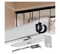 SXEVZOO Kit de Rieles para Puertas Corredizas Abiertas de Cierre Suave, Marco de Puerta Corrediza de Montaje en Techo, Rieles Metálicos Individuales(Silver-White,6m/19.7ft)