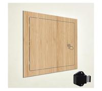 SXEVZOO Panel de Acceso Pequeño Metálico de Madera Veteada con Pestillo a Presión, 15x15/20x20/25x25/30x30cm Tapa para Puerta de Pared Abatible Hacia Izquierda(Wood Grain-A,20x30cm)