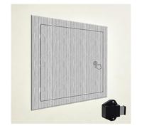 SXEVZOO Panel de Acceso Pequeño Metálico de Madera Veteada con Pestillo a Presión, 15x15/20x20/25x25/30x30cm Tapa para Puerta de Pared Abatible Hacia Izquierda(Wood Grain-E,30x30cm)
