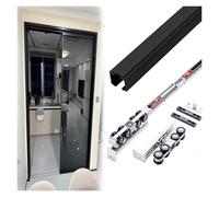SXEVZOO Riel para Puerta Corrediza de Montaje Superior de Cocina, Kit de Herrajes para Puerta de Granero Pequeña Individual de 1,2/1,7/2,4/3m para Gabinete(2m/6.6ft)