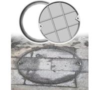 SXEVZOO Tapa de Registro Empotrada y Marco Inoxidable para Pavimento - 90 76 66 50 46 40cm, Redonda, Tapa de Inspección Para Pozos de Aguas Residuales y Fosas Sépticas(Dia 80cm/32in)